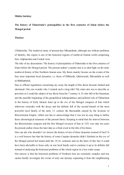 1 Mikl&oacute;s S&aacute;rk&ouml;zy The history of &Oacute;abaristān`s principalities in the first