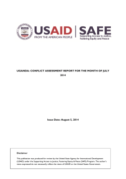 CONFLICT ASSESSMENT REPORT FOR THE MONTH