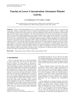 Taurine in Lower Concentration Attenuates Platelet