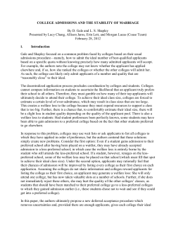 College Admissions and the Stability of Marriage