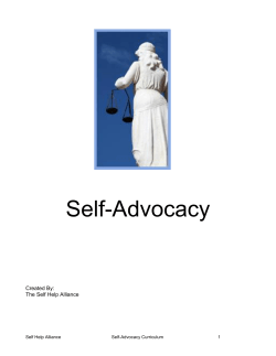 Self-Advocacy - Skills for Safer Living