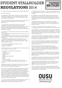 The full text of the regulations agreed to by all Student Stallholders
