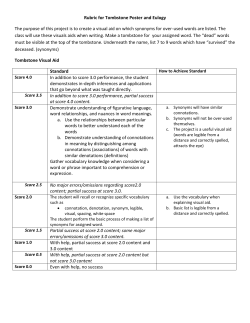 Rubric for Tombstone Poster and Eulogy The