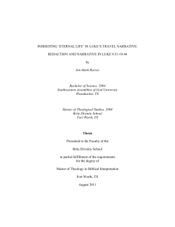 INHERITING `ETERNAL LIFE` IN LUKE`S TRAVEL NARRATIVE