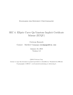 SEC 4: Elliptic Curve Qu-Vanstone Implicit Certificates