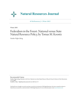 Federalism in the Forest: National versus State Natural Resource