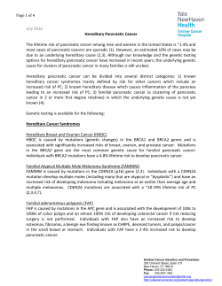 July 2016 Hereditary Pancreatic Cancer