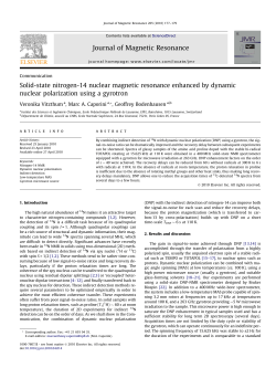 Solid-state nitrogen-14 nuclear magnetic resonance enhanced by