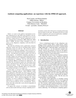 Ambient Computing Applications: An Experience with the