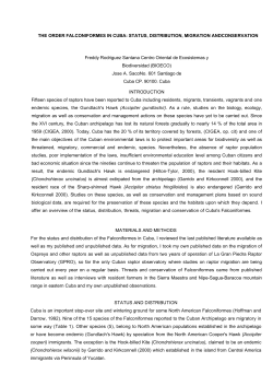 THE ORDER FALCONIFORMES IN CUBA: STATUS