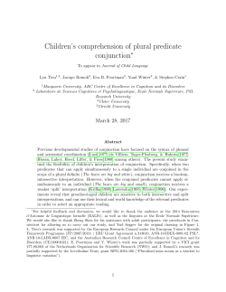 Children`s comprehension of plural predicate conjunction