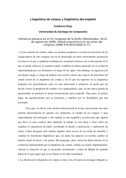 Ling&uuml;&iacute;stica de corpus y ling&uuml;&iacute;stica del espa&ntilde;ol