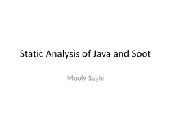 Static Analysis of Java and Soot
