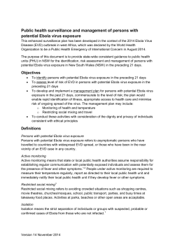 Public health surveillance and management of