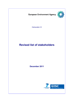 Revised list of stakeholders - Copernicus In Situ Component