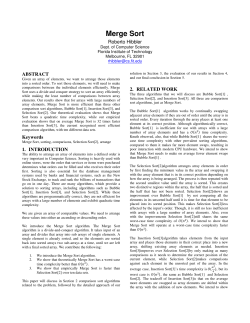 Merge Sort - Department of Computer Sciences