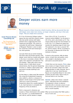 Deeper voices earn more money - Grant Pearson Brown Consulting