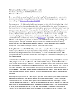 Martin Luther King, Jr. (1929-1968): A Remembrance FR: Rub&eacute;n G.