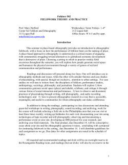 Folklore 502 - Penn Arts and Sciences