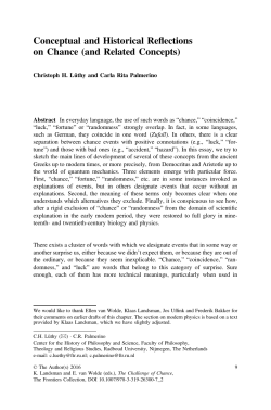 Conceptual and Historical Reflections on Chance (and Related