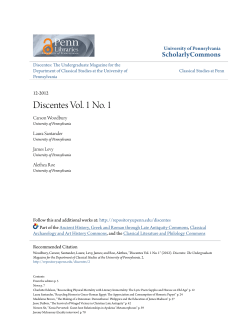 Discentes Vol. 1 No. 1 - ScholarlyCommons
