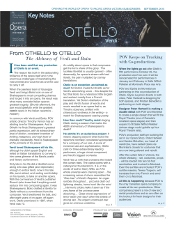 Otello Newsletter - Pacific Opera Victoria