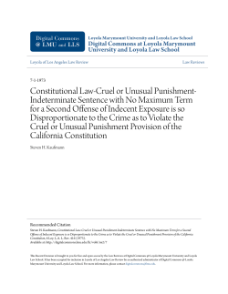 Constitutional Law-Cruel or Unusual Punishment