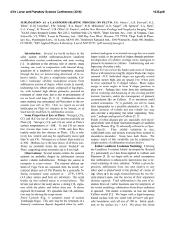 Sublimation as a Landform-Shaping Process on - USRA