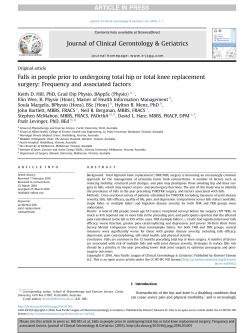 Publication : Falls in people prior to undergoing total hip or