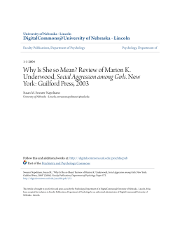 Review of Marion K. Underwood, Social Aggression among Girls