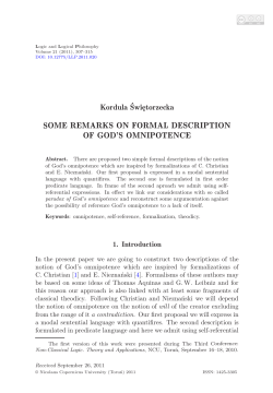 some remarks on formal description of god`s omnipotence