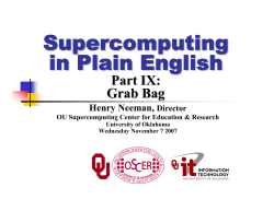Supercomputing in Plain English: Grab Bag