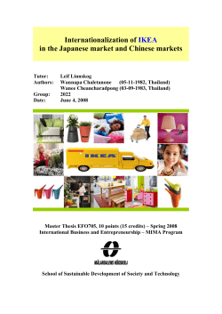 Internationalization of IKEA in the Japanese market and Chinese