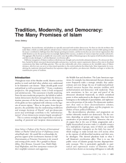 Tradition, Modernity, and Democracy: The Many Promises of Islam