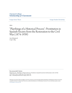 "Playthings of a Historical Process": Prostitution in Spanish Society