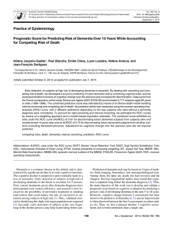 Prognostic Score for Predicting Risk of Dementia Over 10 Years