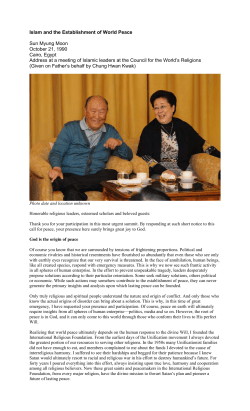 Islam and the Establishment of World Peace