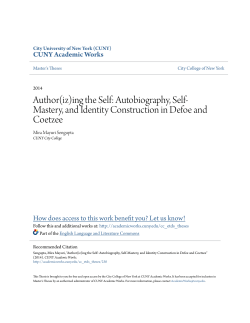 Author(iz)ing the Self: Autobiography, Self