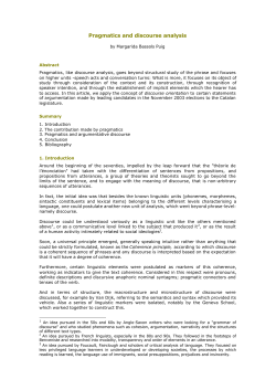 Pragmatics and discourse analysis