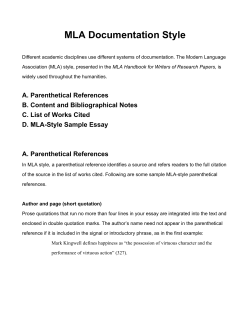 MLA Documentation - Conversations about Writing