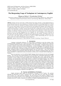 The Burgeoning Usage of Neologisms in