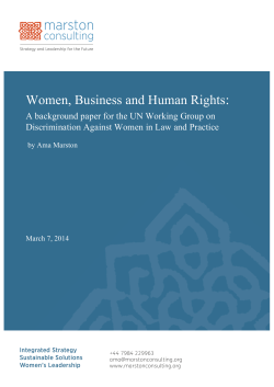 Women, Business and Human Rights