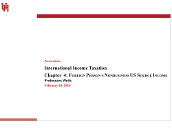 International Income Taxation Chapter 4: FOREIGN PERSON`S