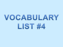 Vocabulary Presentation #4