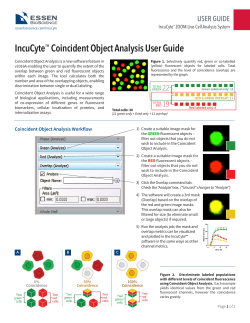 IncuCyte&trade; Coincident Object Analysis User Guide