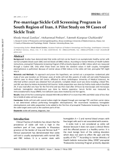 Pre-marriage Sickle Cell Screening Program in South Region of Iran