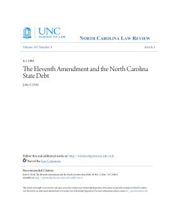 The Eleventh Amendment and the North Carolina State Debt