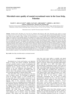Microbial water quality of coastal recreational water in the Gaza Strip