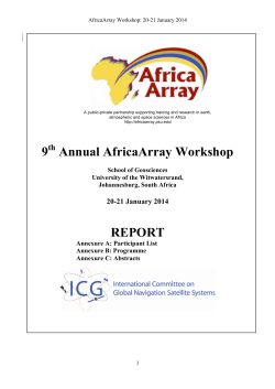 9 Annual AfricaArray Workshop REPORT