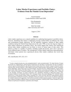 Labor Market Experiences and Portfolio Choice